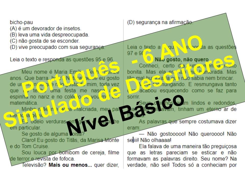 Atividade/Simulado de Português para 6º ano – Desafios Matemáticos