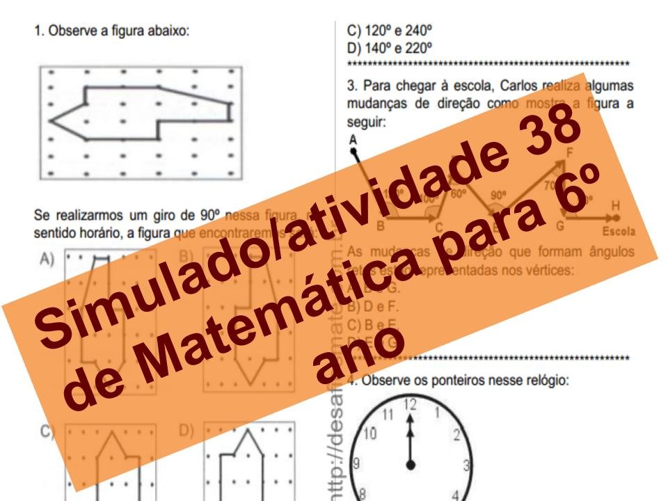 Simulado2Fatividade 38 de Matemática para 6º ano