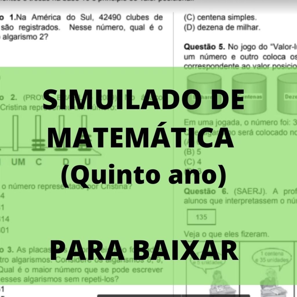 SIMUILADO DE MATEMATICA Quinto ano PARA BAIXAR