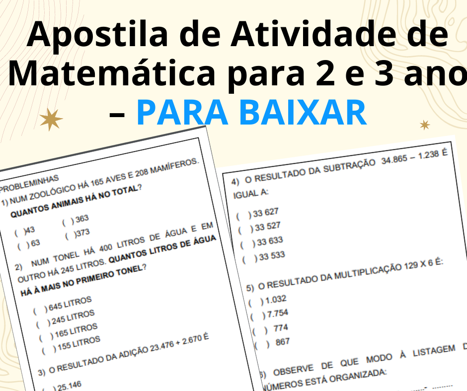 Atividade sobre Soma e Subtracao em PDF para Educacao Infantil – Para baixar 5