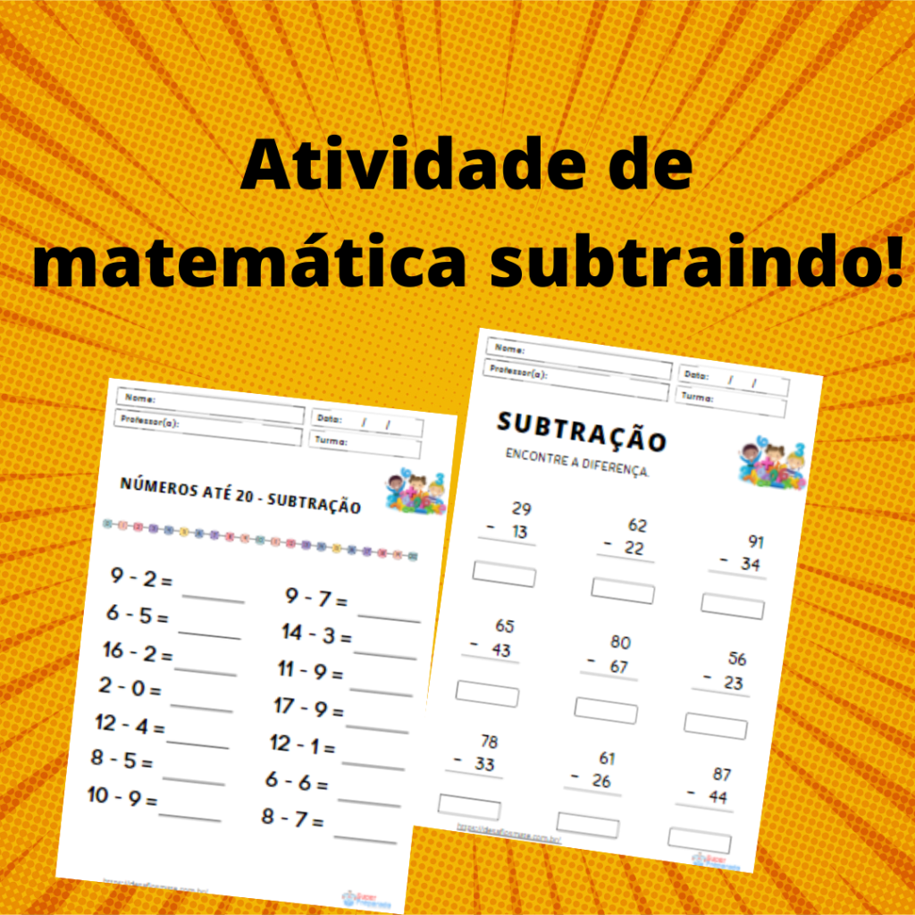 20.Atividade de matematica subtraindo