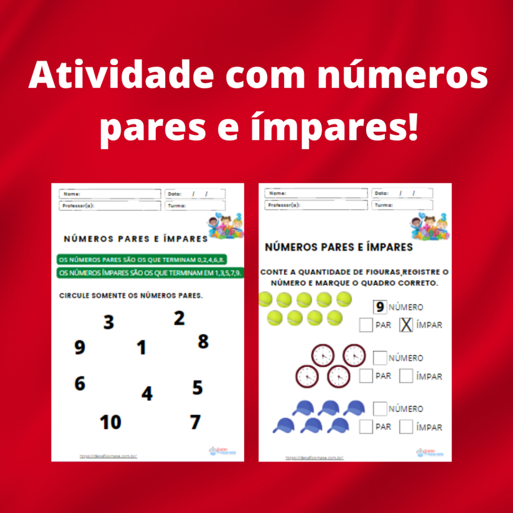 24.Atividade com numeros pares e impares