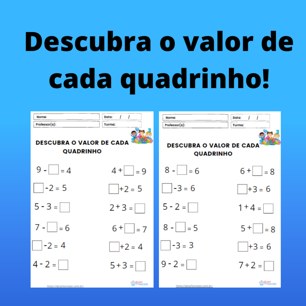 41.Descubra o valor de cada quadrinho