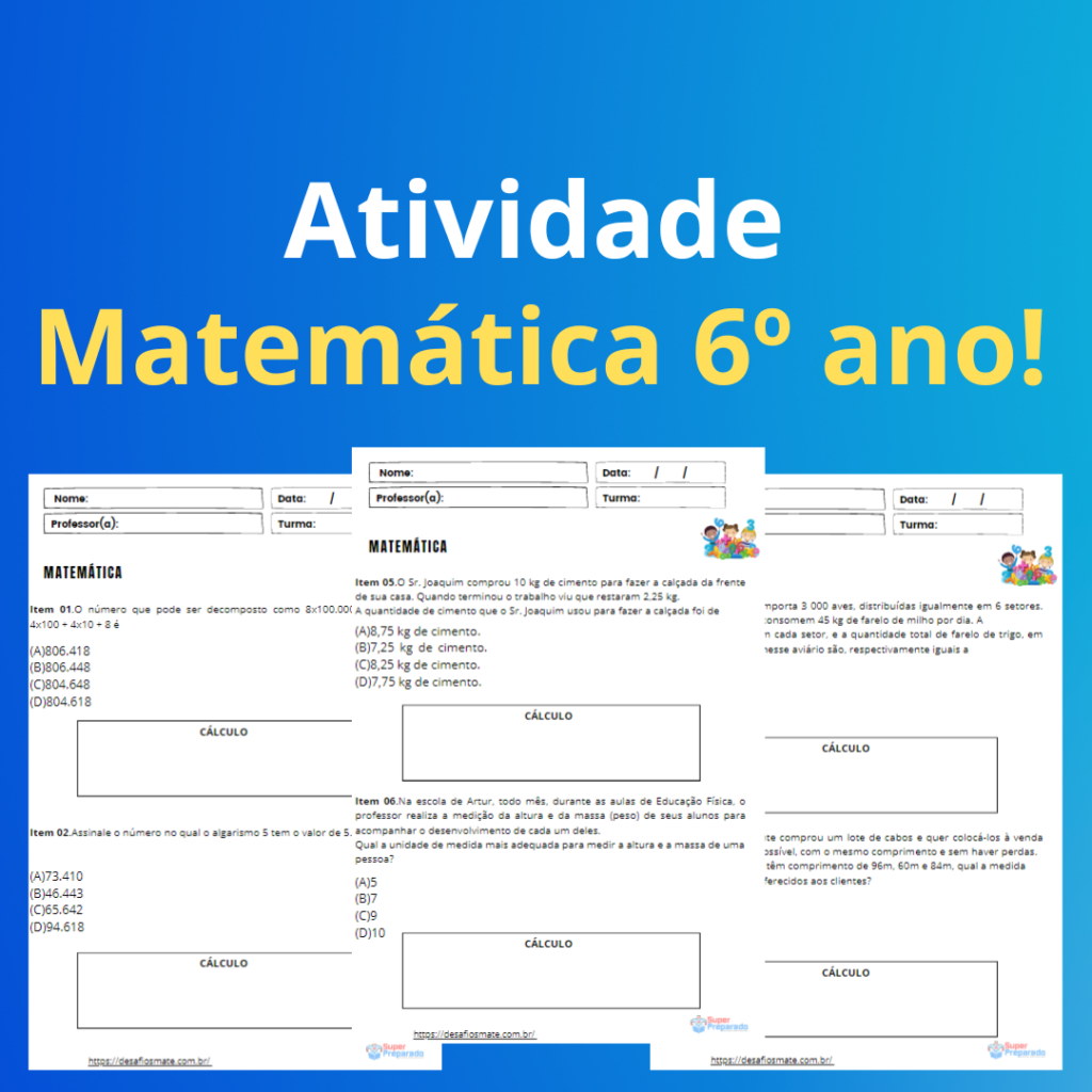 Matematica 6o ano Calculos