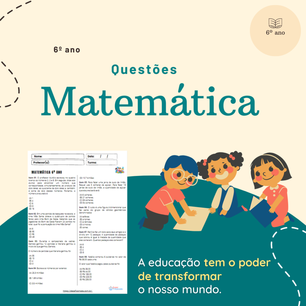 Questoes de Matematica 6o ano