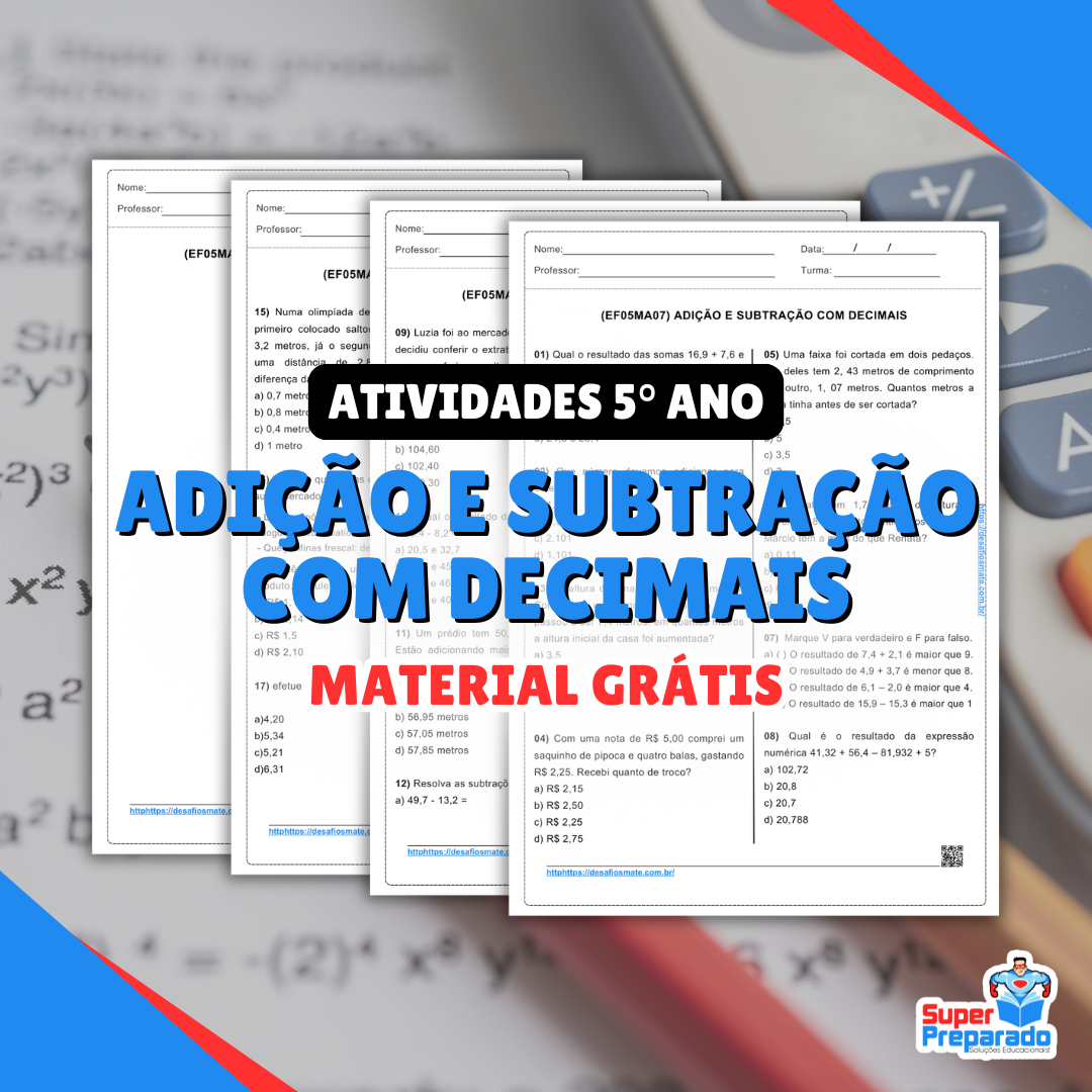 15. Adicao e Subtracao com Decimais Atividades 5o ano EF05MA07